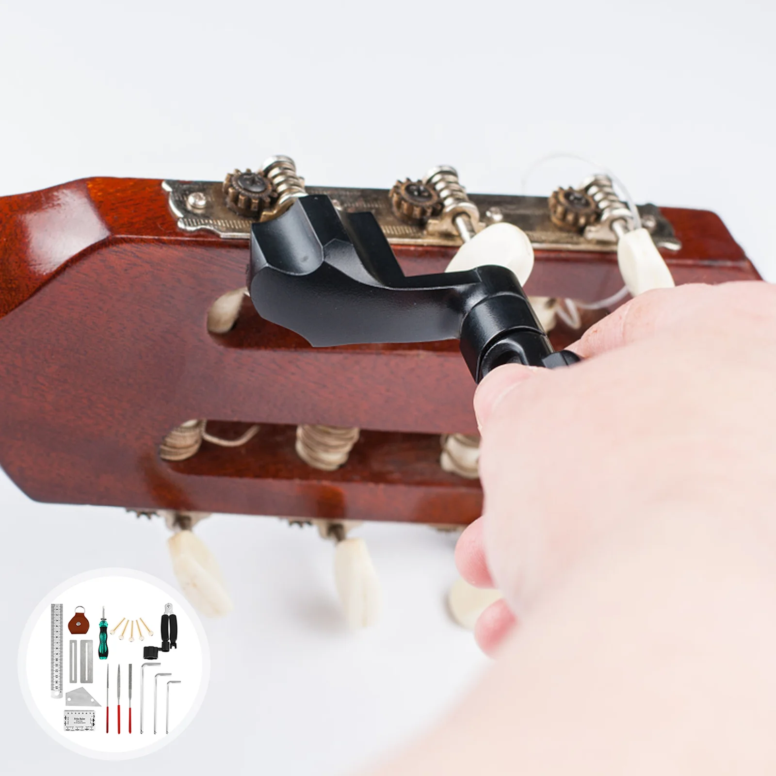 

1 Set Guitar Strings Repair Kit File String Action Ruler String Cutter Pick