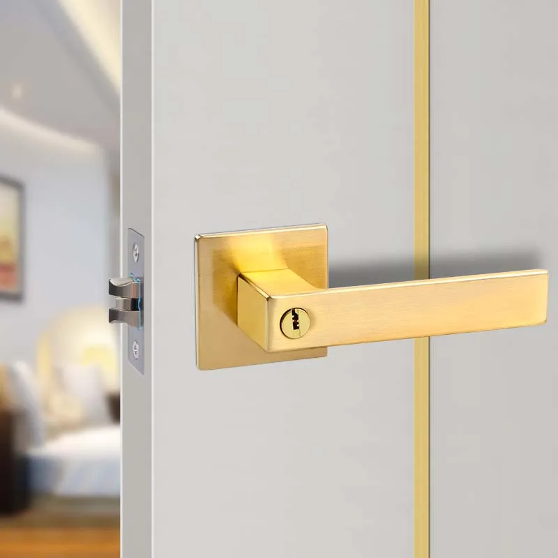 

Zinc alloy door handle, door lock, indoor bedroom door, three-lever handle, bathroom universal, hardware door lock