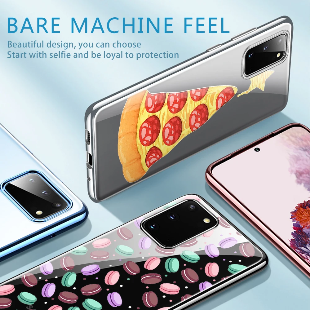 

Pizza Donut Case for Samsung Galaxy S21 S10 S9 S8 S20 FE Plus Ultra A51 A50 A71 A70 A21S A20E NOTE 20 10 9 8 Plus Soft TPU Funda
