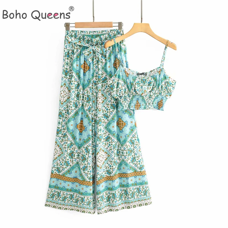 Boho Queens Женский комплект из двух предметов топ без рукавов с открытыми плечами