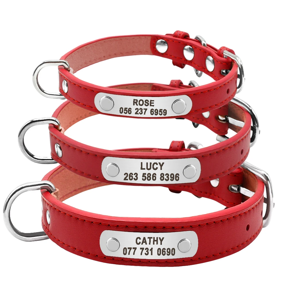 Персонализированный ошейник для собак Leahter персонализированный