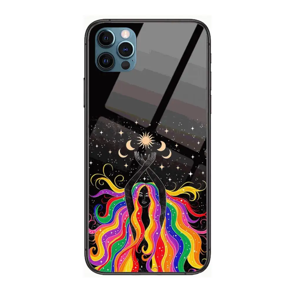 

Witches moon Tarot Mystery Clear Phone Case cover For iphone 12 pro max 11 8 7 6 s XR PLUS X XS SE 2020 mini black cell shell