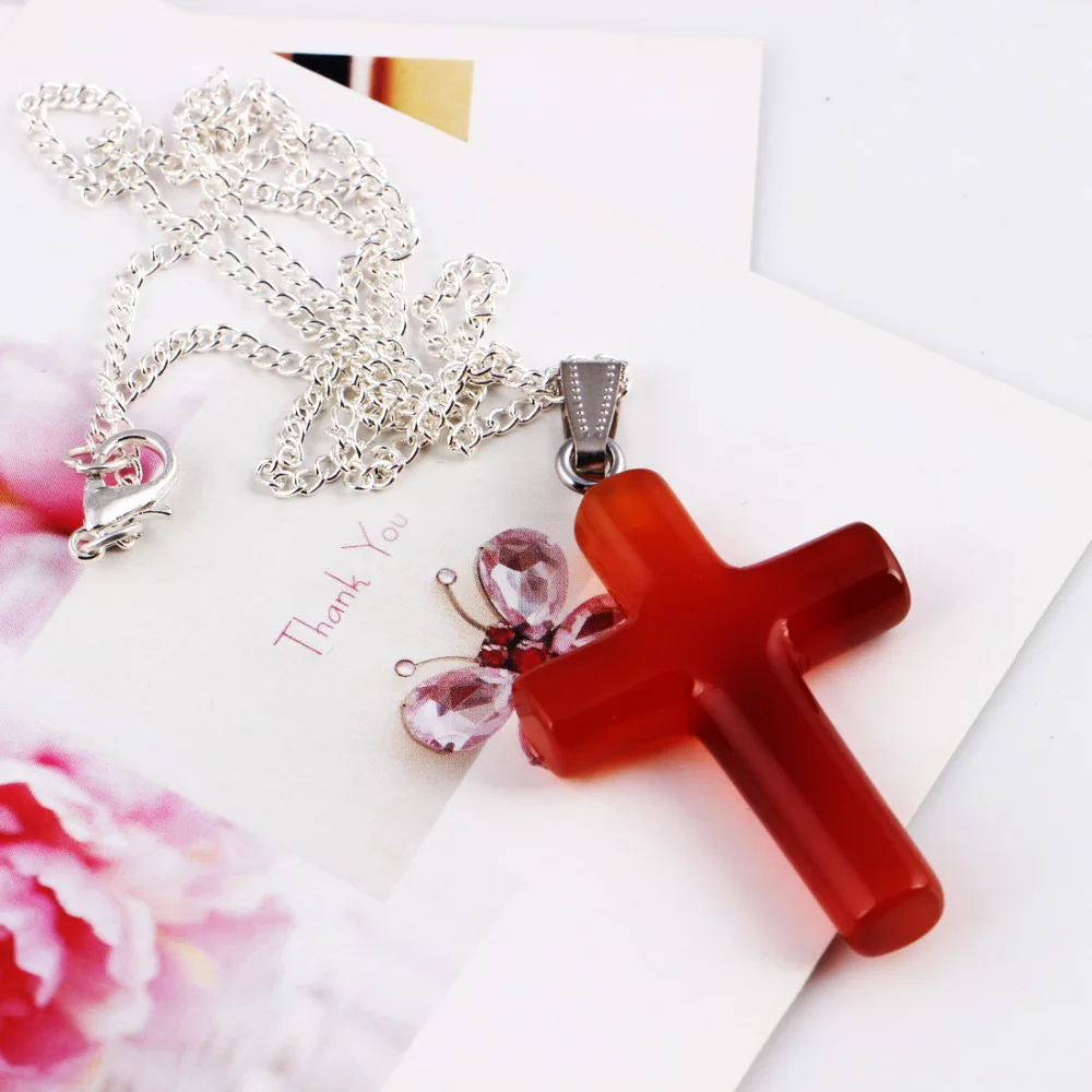 Сердолик Розовый кварц авантюрин Зеленый Опал Точка 1.6 &quotКрест Кулон Камень