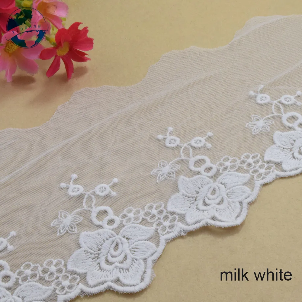 11cm wide cotton embroidery lace sewing ribbon guipure trim wedding decoration DIY dolls dress Accessories fabric edge#4054 | Дом и сад