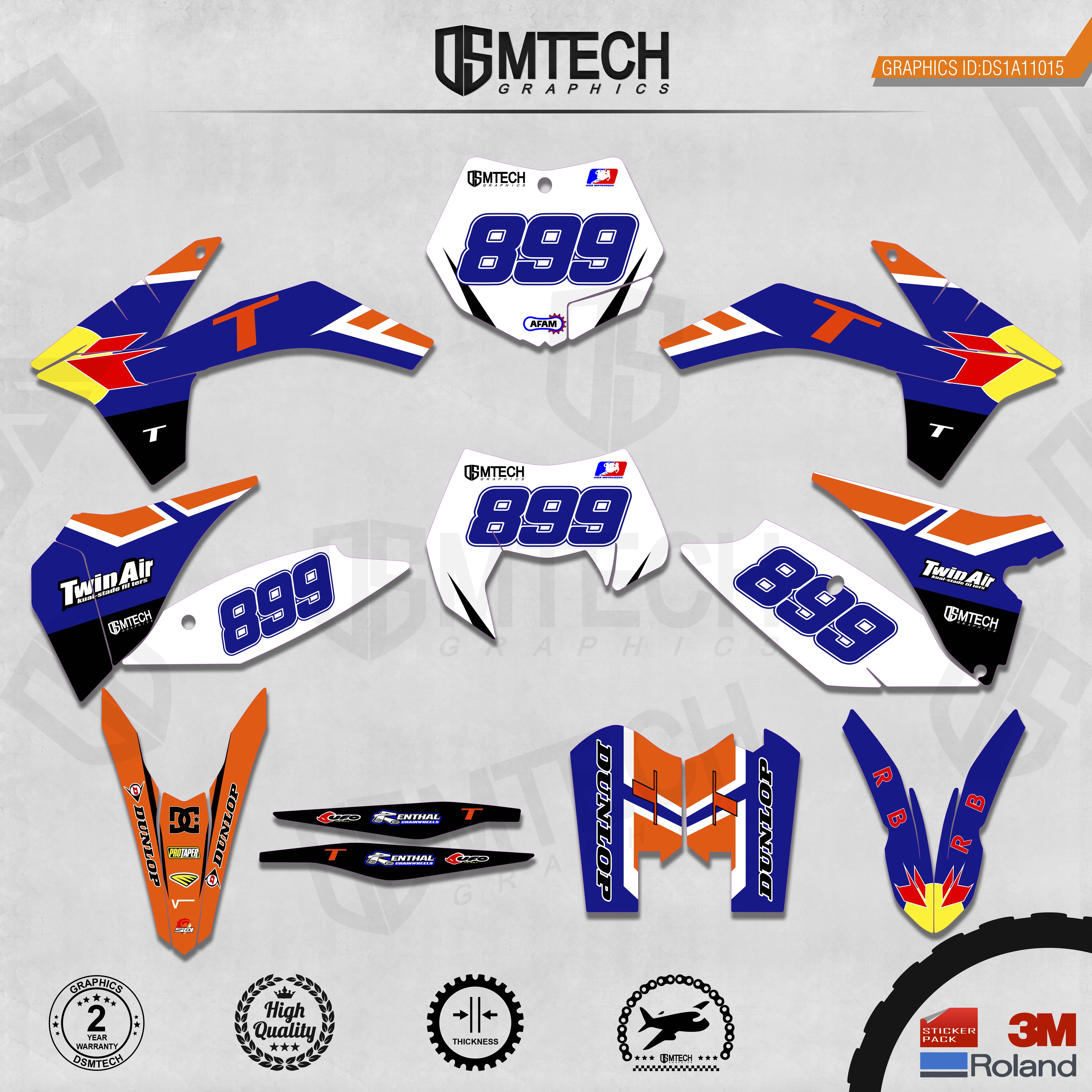 DSMTECH Customized Team Graphics Backgrounds Decals 3M Custom Stickers For  2011-2012 SXF  2012-2013EXC  015
