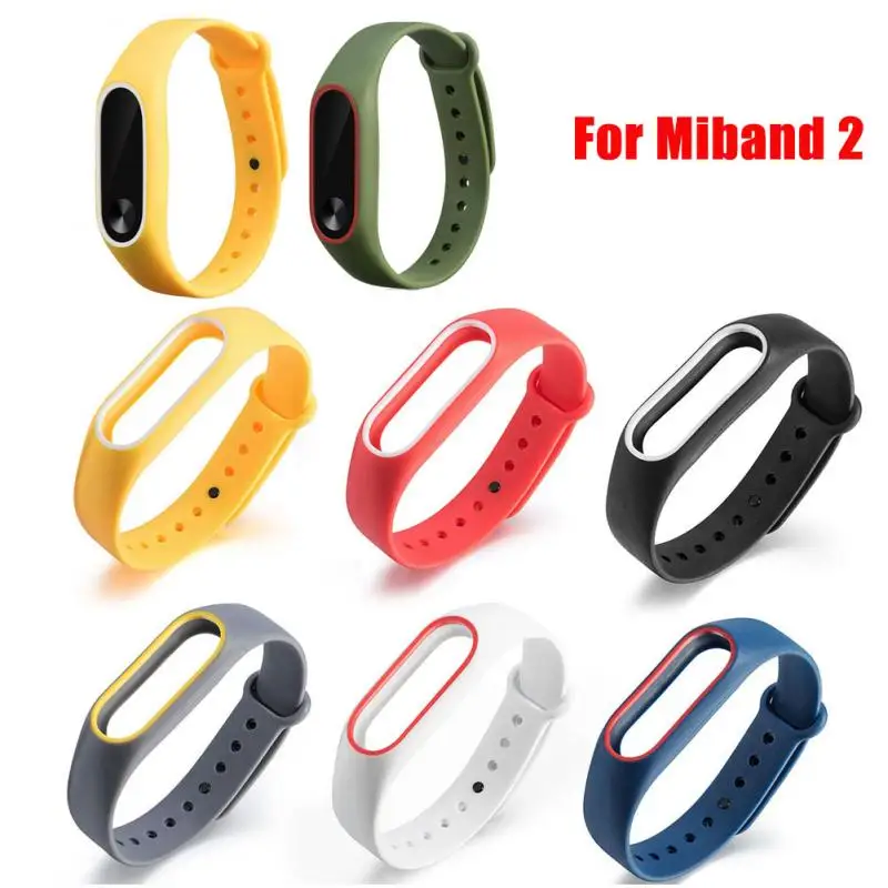 Ремешок сменный для Mi Band 2 силиконовый универсальный цветной водонепроницаемый