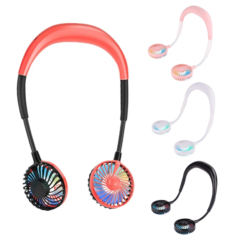 

2 Pack New USB Hands-Free Hanging Neck Fan 2000Mah Mini Personal Portable Cooling Fan For Adult And Children