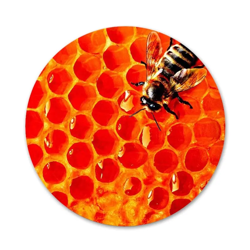 58 мм Золотой Honeycomb медоносной пчелы значок на булавке декоративные Броши
