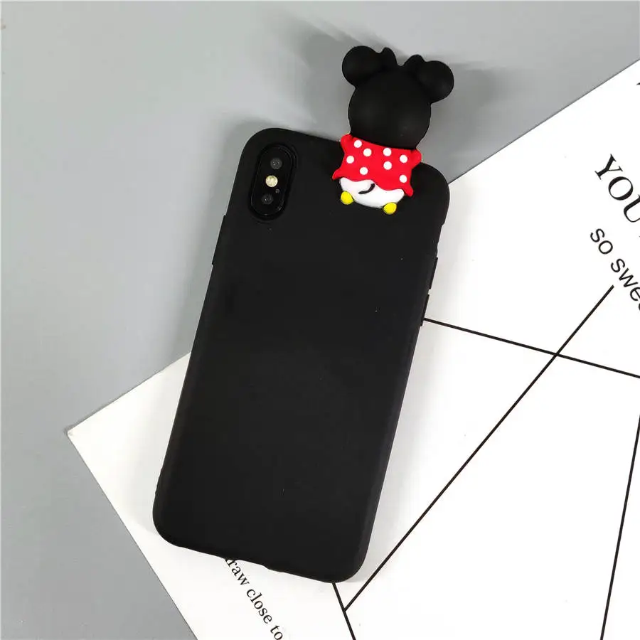 Pure Black Minnie Мультфильм 3D маленький Стич куклы чехол для samsung Galaxy A70 A60 A50 A40 A30 A20 A10 M10 M20 M30 Карамельный цвет Мягкий ТПУ чехол для телефона - Цвет: Pure Black Minnie