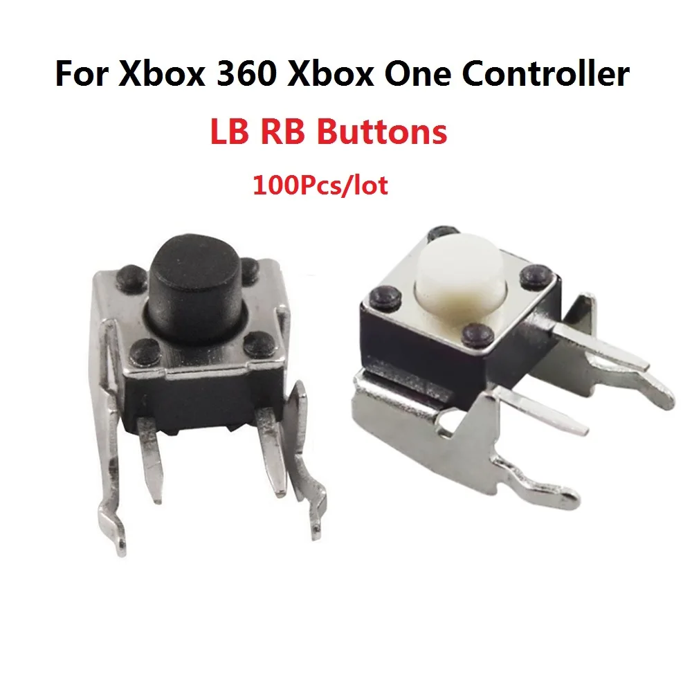 100Pcs White Black LB RB Button Switch For Xbox 360 Xbox One S X Controller LB RB Bumper Button Switch Repair Replacement