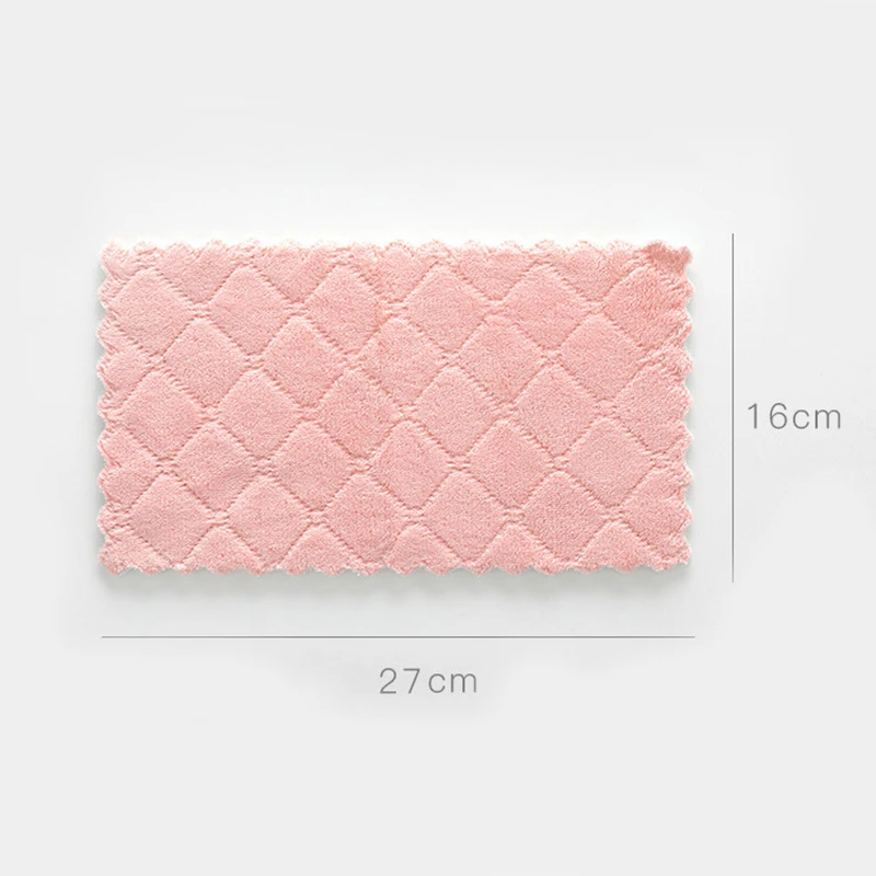 Бытовое мягкое утолщенное двухстороннее полотенце для мытья посуды из