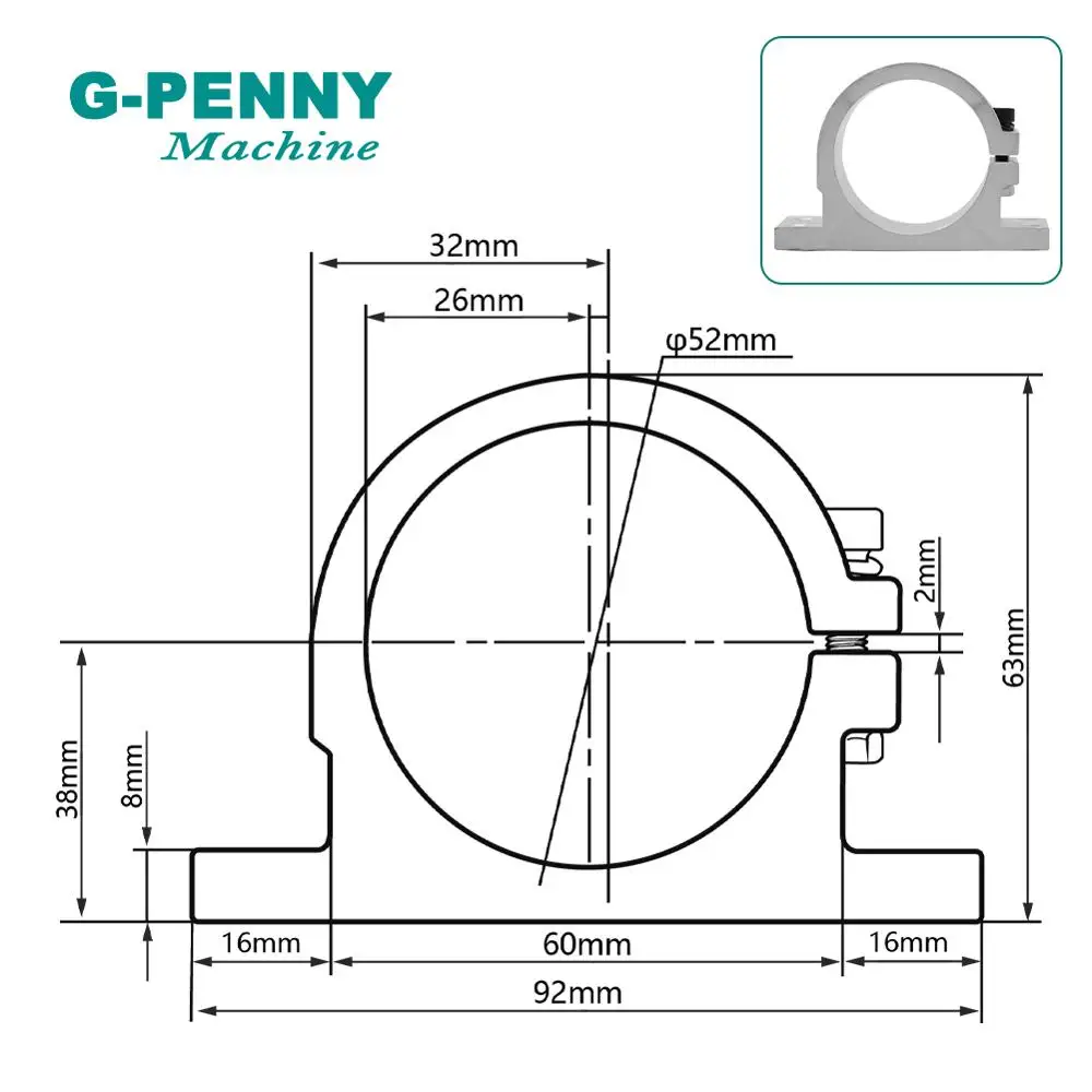 Бесплатная доставка! 52 мм крепление для электродвигателя привода шпинделя