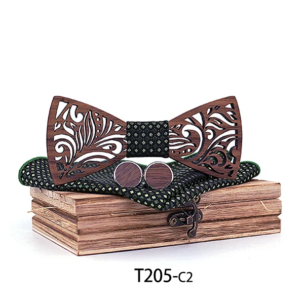 

Wooden Bow Tie set and Handkerchief Bowtie Necktie Cravate Homme Noeud Papillon Corbatas Hombre Pajarita Gift for men Chirstmas