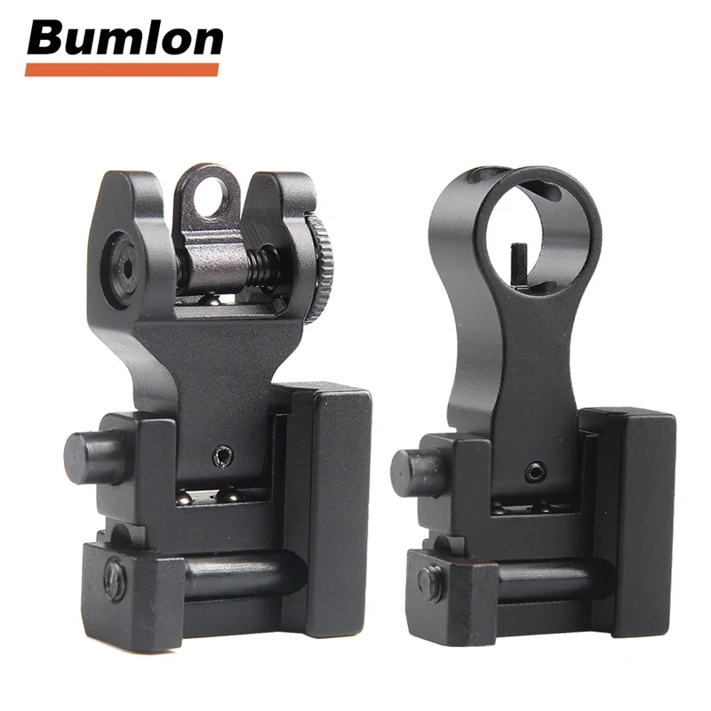 Flip Up Front Rear Sight AR rear sight Tactical Aluminum Alloy and Iron for Picatinny Rail Hunting Airsoft | Спорт и развлечения