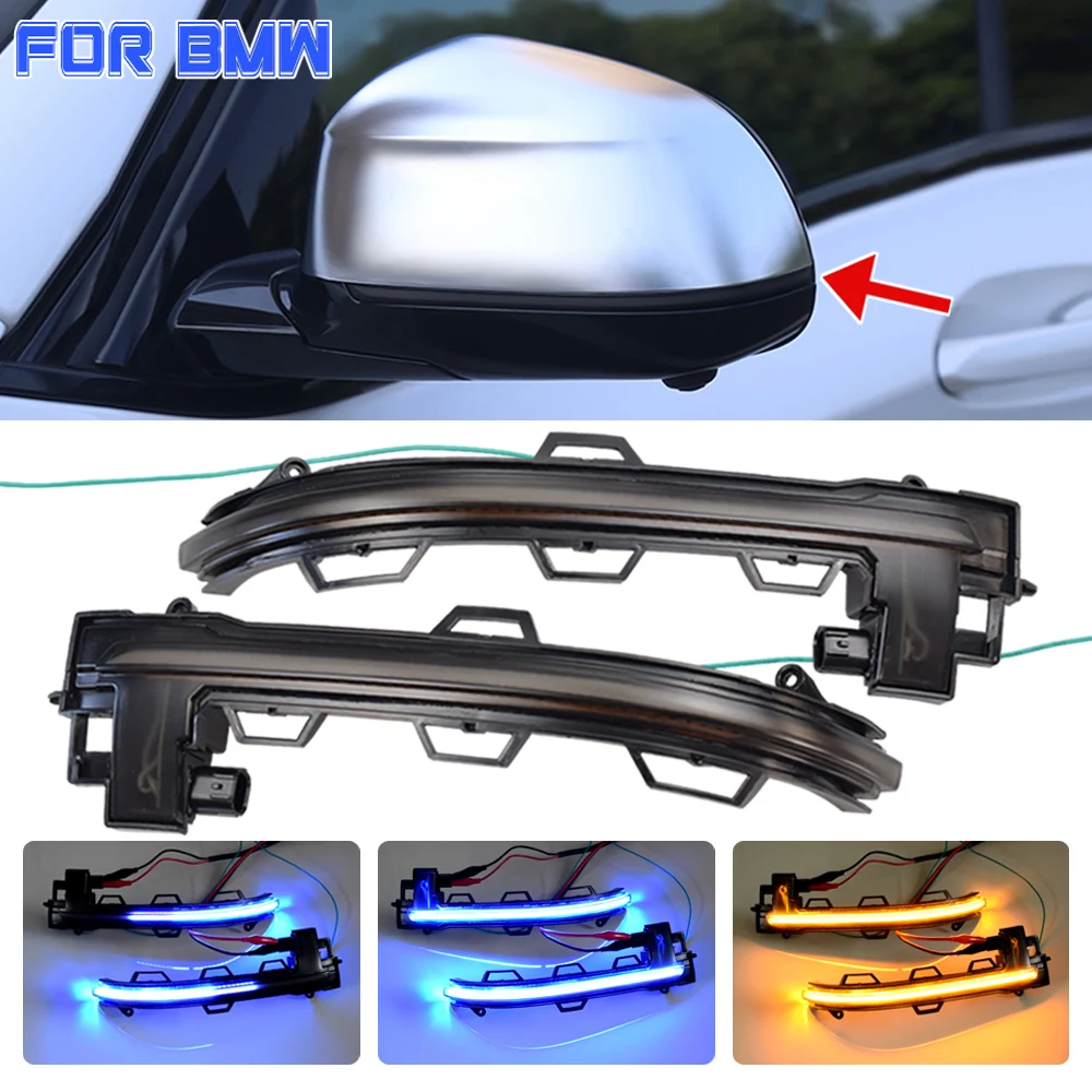 

Side Rearview Mirror Repeater Light For BMW X3 X4 X5 X6 X7 G01 G02 G05 G06 G07 2018-2020 Blinker Bicolor LED Dynamic Turn Signal