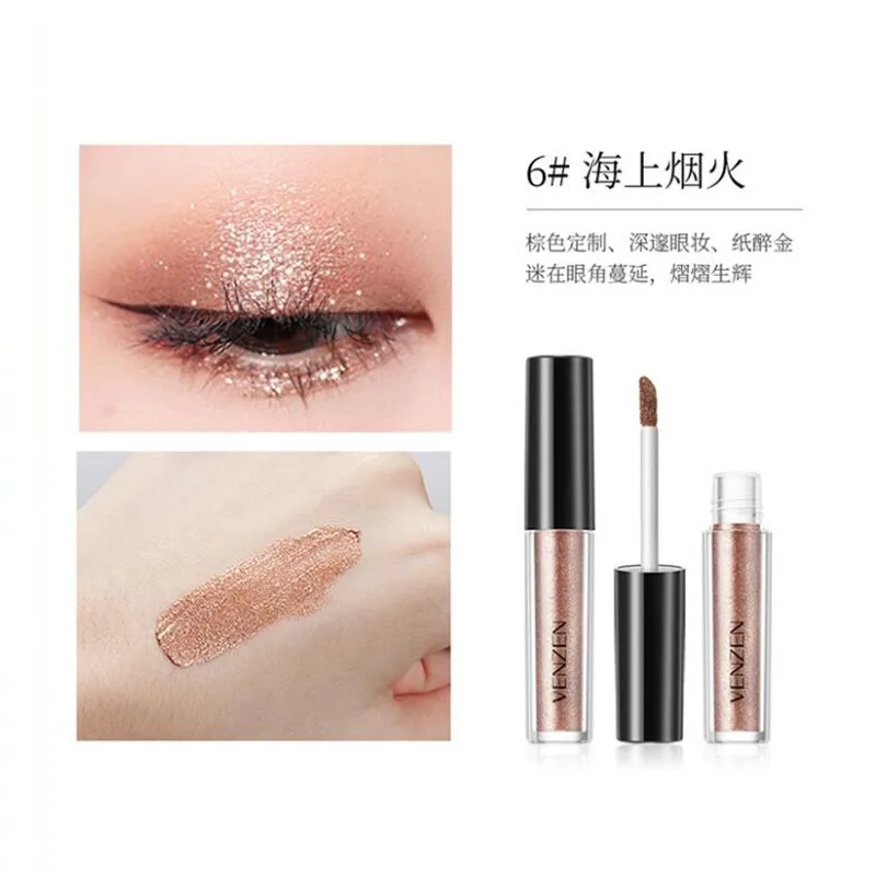 Streamer Flashing Liquid Eye Shadow Makeup Not Easy to Remove Smudge |