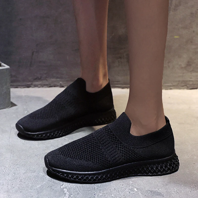 Женские сетчатые лоферы кроссовки носки Вулканизированные женские уличные