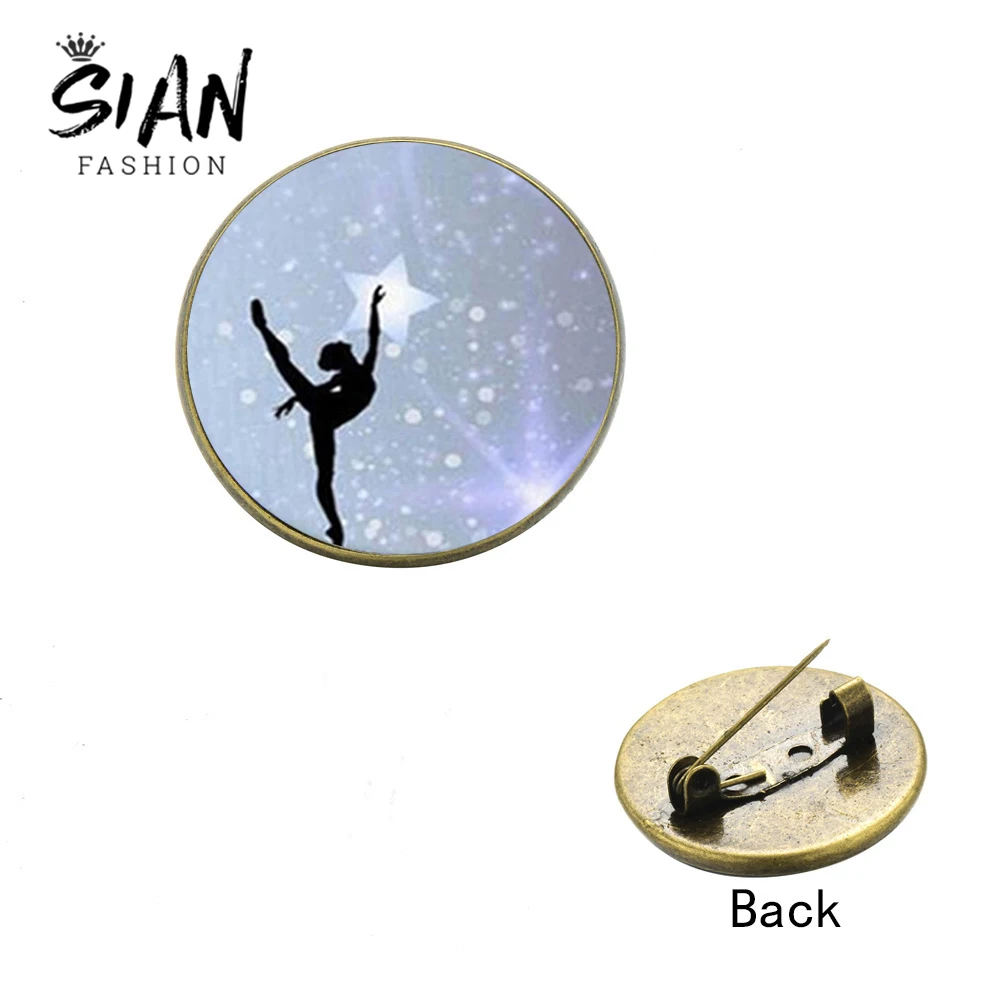 Азиатских с рисунком балерины для девочек брошь танец мечты надписью I Love силуэт