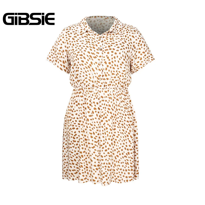 Женское мини платье с завышенной талией коротким рукавом и пуговицами|Женские