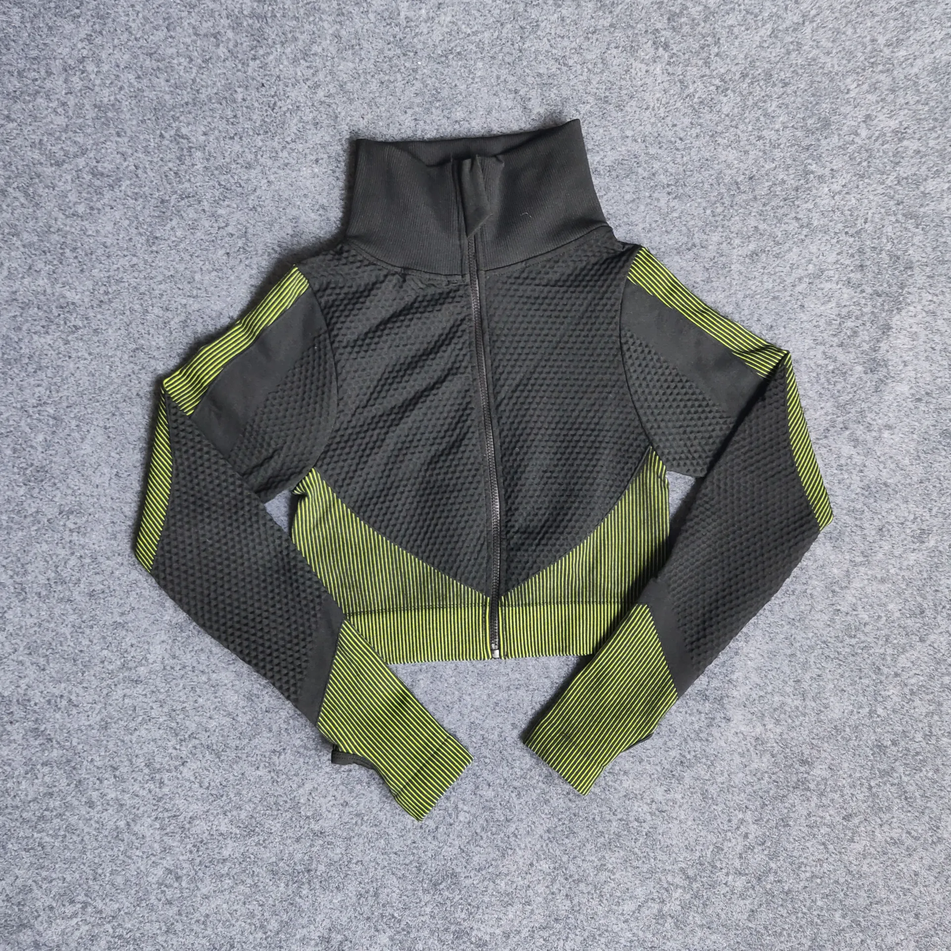 Zipper Sports Tights Seamless Long Sleeve Quick Rraining Running Yoga Belly Button Sport T-shirt Workout Tops Women Sportswear