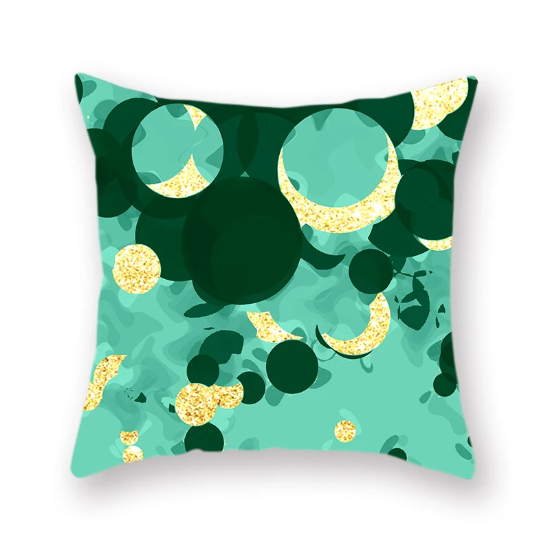 Nordic Cushion Cover Blue Green Geometric 45x45cm Chair Car Decoration Gradient Circle Striped Yellow Fluffy Pillowcase | Дом и сад