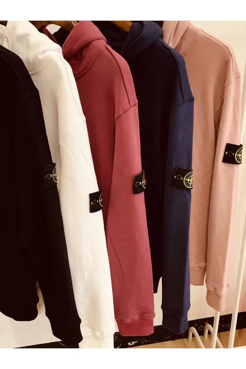 

Stone Island Sweater Men's Hooded Spring and Autumn Pure Cotton 2021 Solid Color Jacket Autumn Thick Trend Hoodie