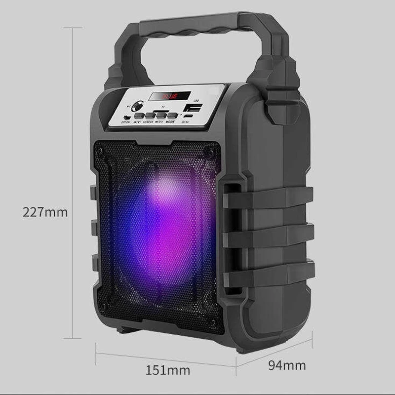 Portable Bluetooth Speaker Rechargeable Wireless Loudspeaker Sound System 5W Stereo with Karaoke Microphone FM Outdoor Party Spe |