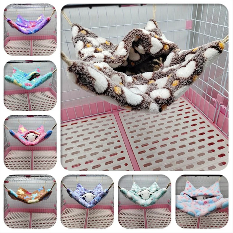 

Plush Sugar Glider Hanging Hammock Swing Bag Small Pet Hamster Snuggle Sleep Bed Nest Hamster hammock