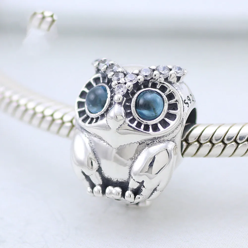 CodeMonkey настоящий 925 стелринг серебряная сова бусины талисманы подходят к