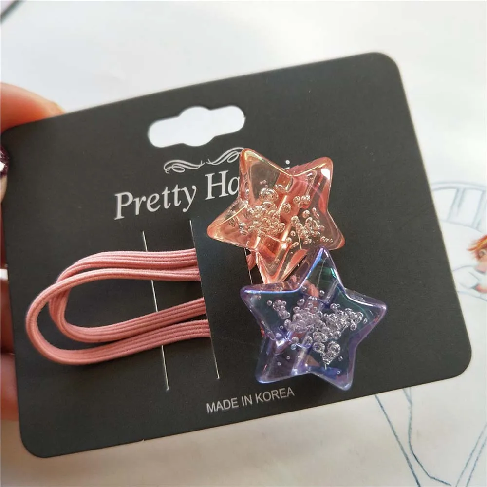 

1 PCS Cute Cartoon Bubble Star Children Hair Ropes Elastic Rubber Hair Band Girls Hair Accessories Baby Headwear Kids Headdress