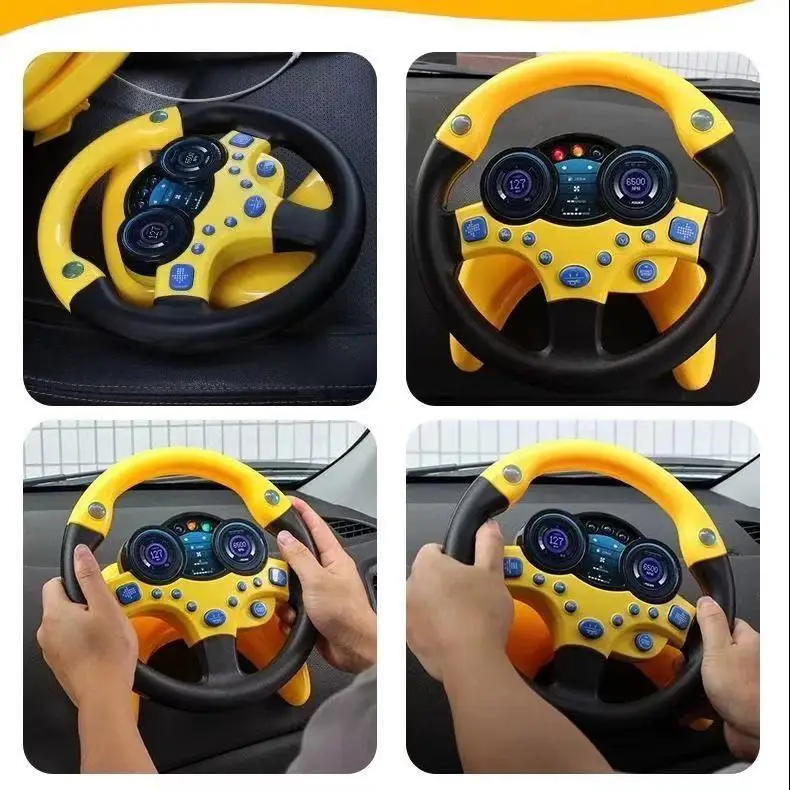 

Eletric Simulation Steering Wheel Toy with Light Sound Baby Kids Musical Educational Copilot Stroller Steering Wheel Vocal Toys