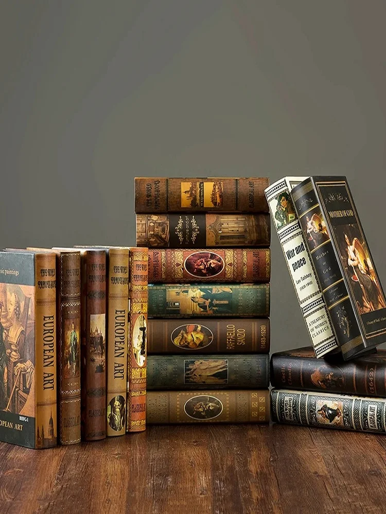 

European Retro Fake Book Decorative Books Nostalgic Decorative Props Book Model Living Room Cabinet Simulation Books Accessories