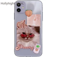 instagram pink peach cat iphone cases for women iphone11 apple x case 8plus silicone xrpr iphone 11 pro max case