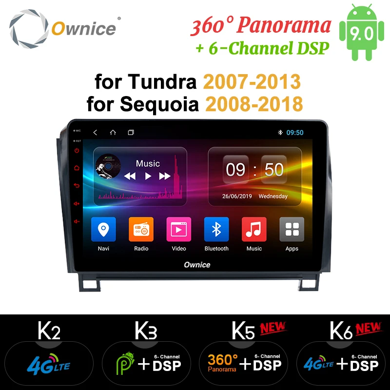 Ownice K1 K2 K3 Android 9 0 8 ядерный автомобильный DVD GPS для Toyota Tundra 2007 2013 Sequoia 2008 стерео радио
