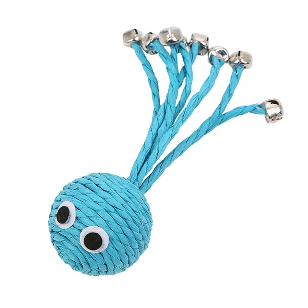 

Интерактивная игрушка для кошек устойчивая к царапинам бумажная веревка игрушка осьминог с шлифовальным колокольчиком товары для домашни...