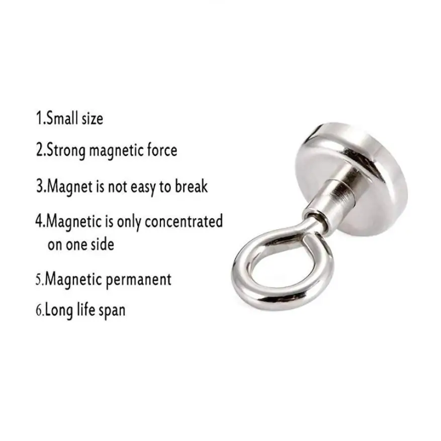 

Home Magnets Strong Powerful Neodymium Magnet Hook Office Magnets Ceiling Magnetic Round Hook Door Magnet with Ring