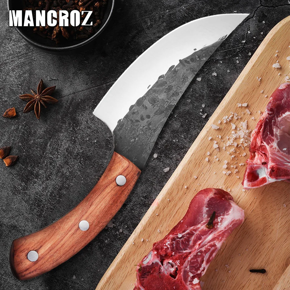 

MANCROZ 5 Inch Boning Knife 5CR15MOV Blade Ebony Wood Handle Deboning Chef Tool Cooking Pragmatic Kitchen Knives