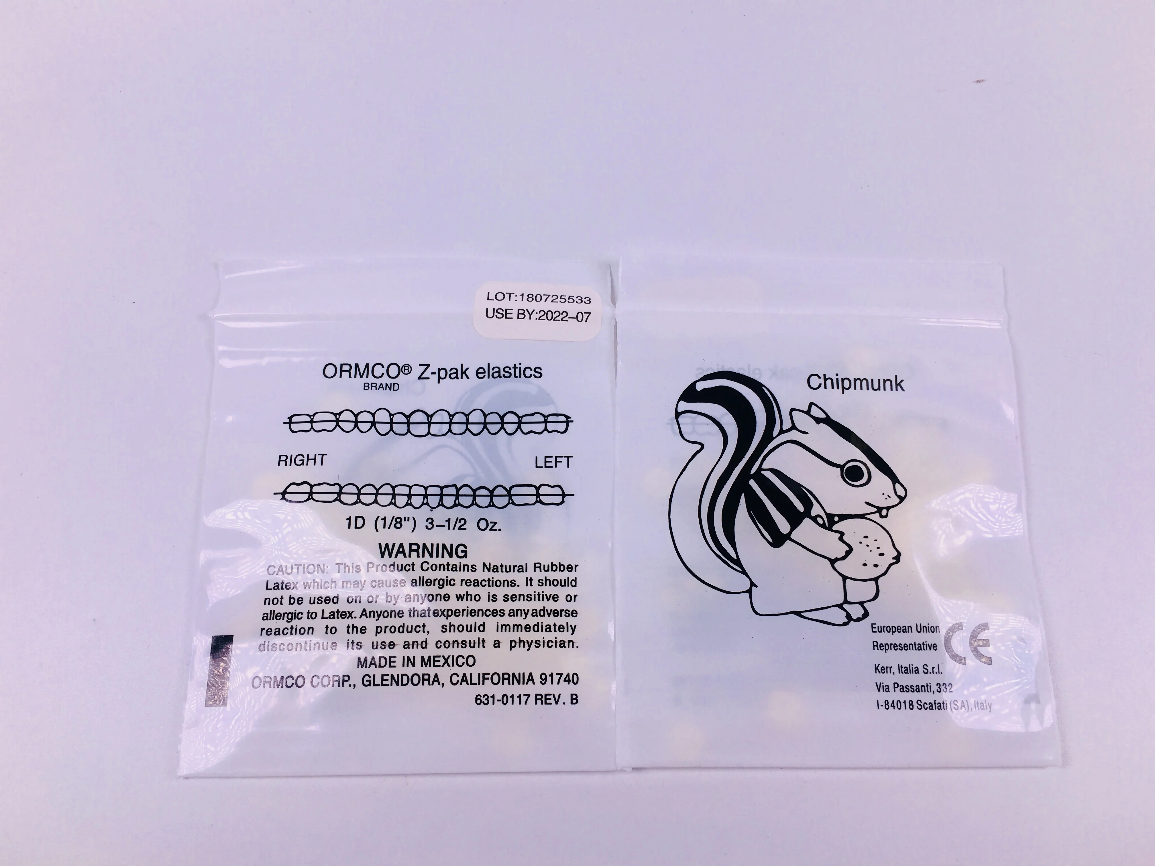 100 Pieces per Bag Dental Orthodontic Elastic Bands 3.5 Ounces 1/8 ORMCO Zoo Pack image 2