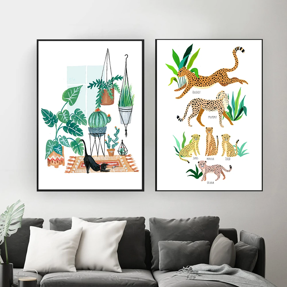 

Nordic Plant Leaves Poster Pictures for Home Design Frameless Wall Art Prints Animal Canvas Painting Modern Home Decor