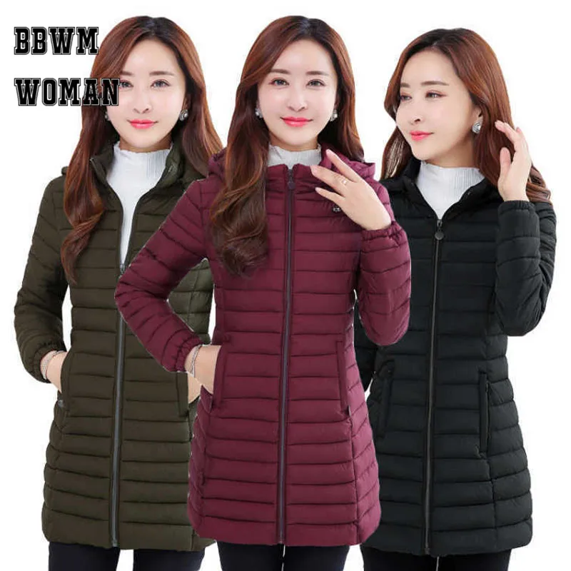 Легкие хлопковые длинные однотонные парки с длинным рукавом зимнее теплое