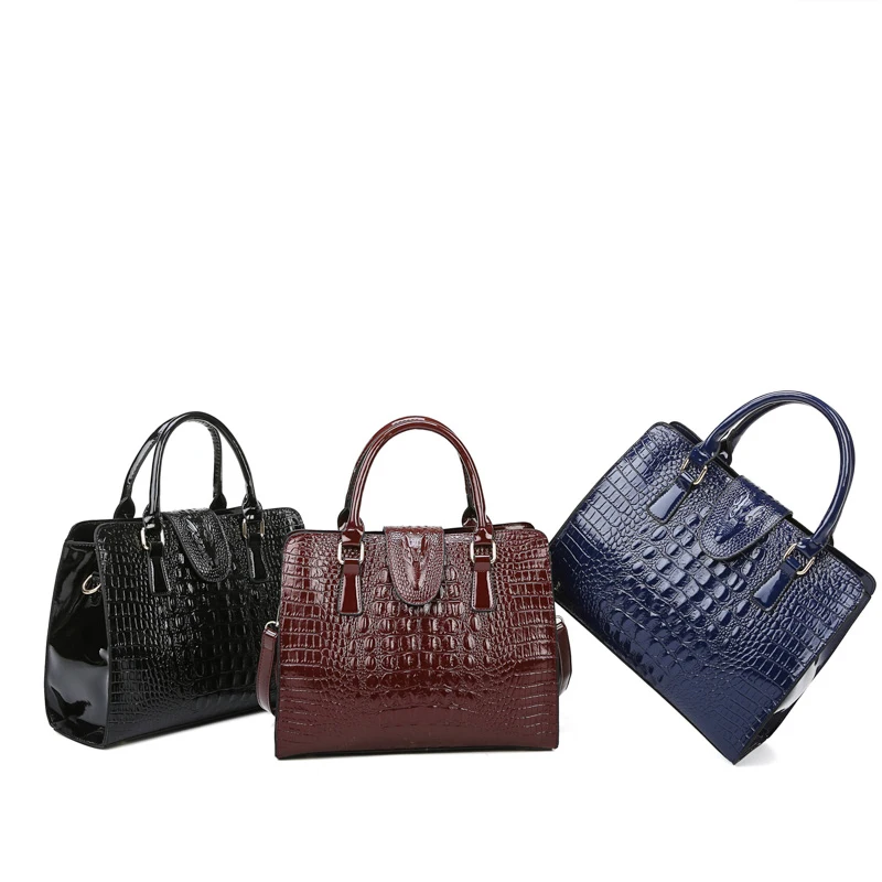 Женские кожаные сумки в стиле ретро европейском и американском с крокодиловым