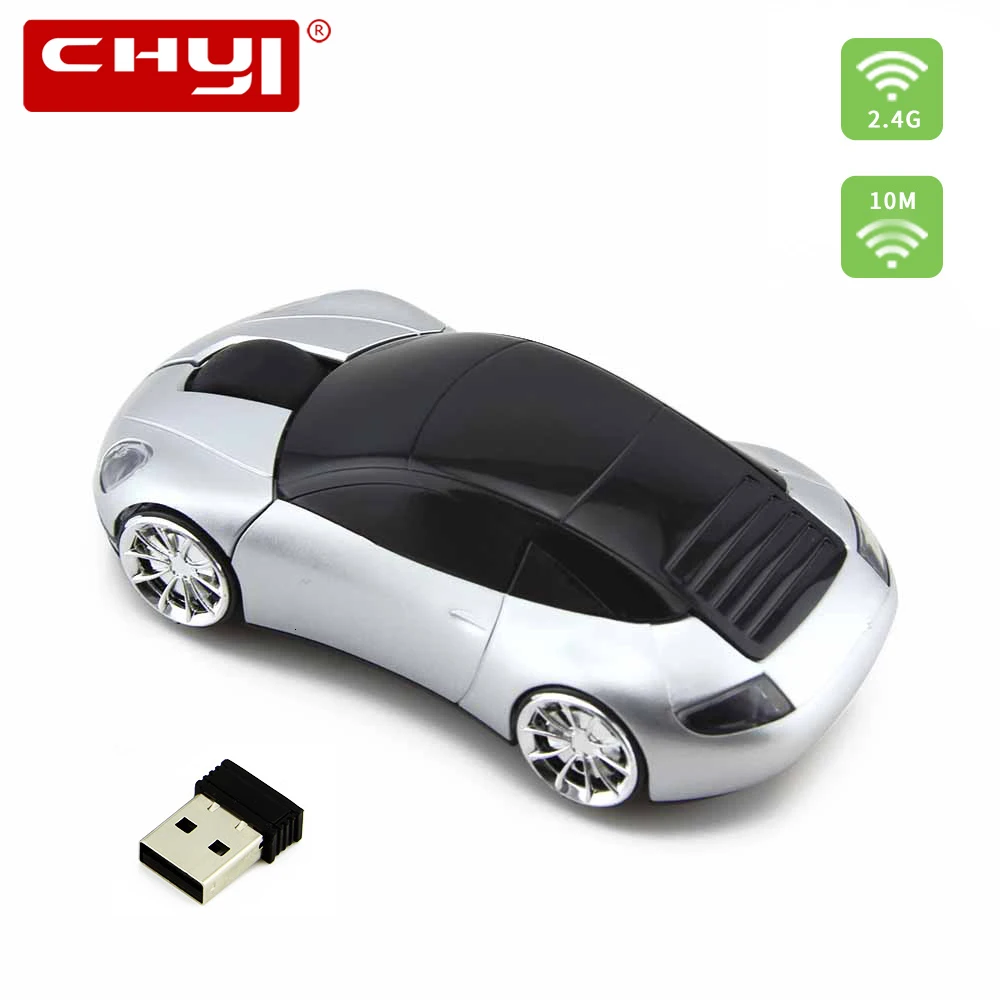 CHYI, беспроводная мышь, супер Автомобильная игровая мышь, 2,4 ГГц, 1200 dpi, оптический USB 2,0 приемник, передний светильник для ПК, ноутбука