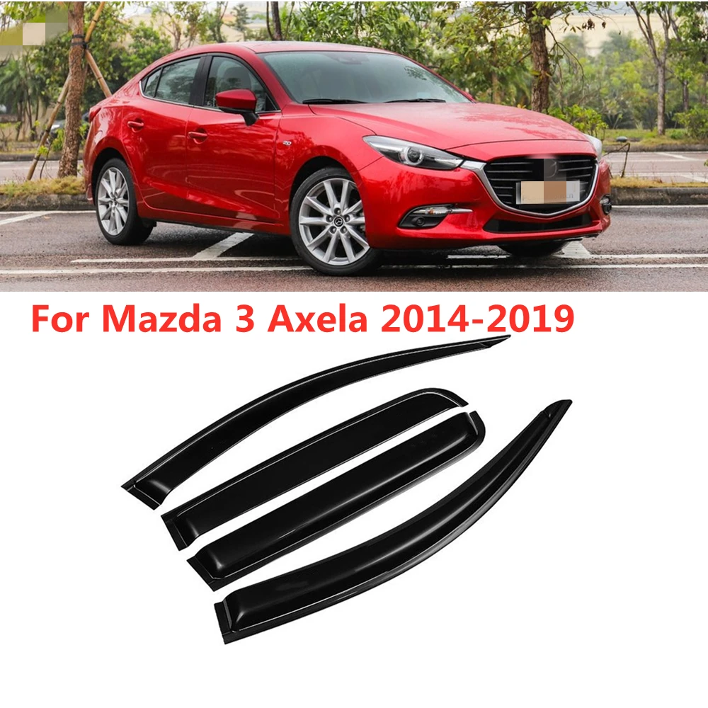 

For Mazda 3 Axela 2014 2015 2016 2017 2018 2019 Window Visor Rain Sun Smoke Guard Deflector Shade Awning Shelter Trim Raincoat