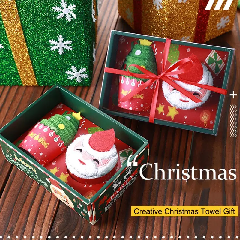 2019 Горячая праздничный торт Моделирование Хлопок Полотенца Санта полотенце со