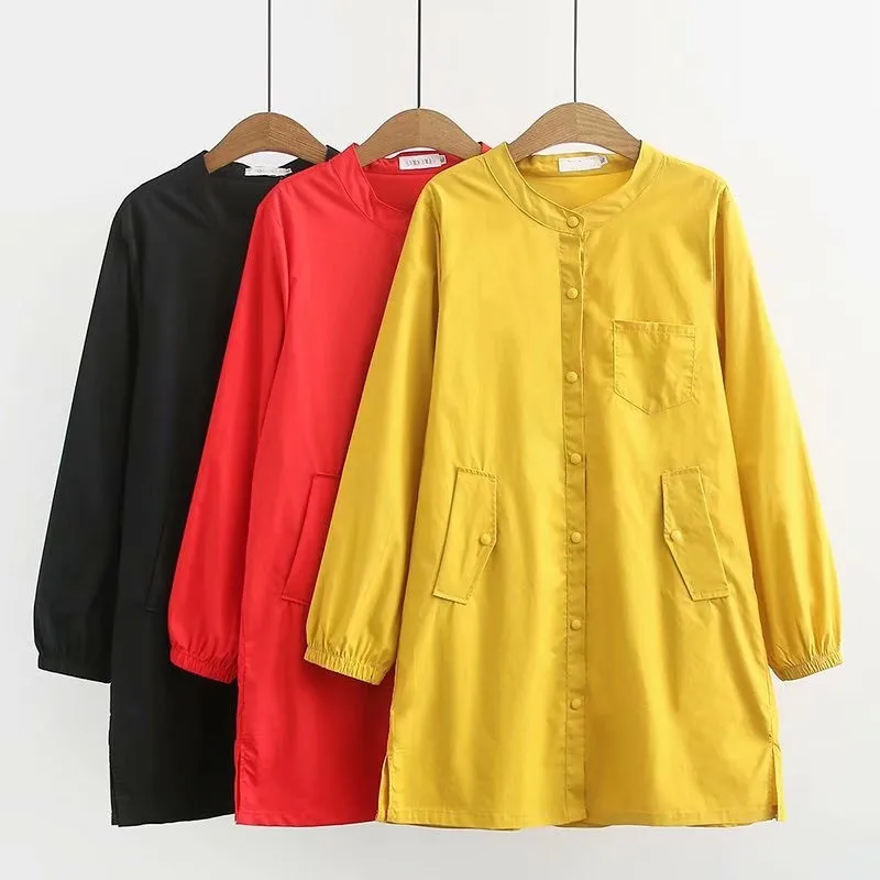 

2020 Plus size 4XL Women's Trench Coat New Spring Autumn Clothes Solid Long Sleeve Thin Windbreaker Female Tops Overcoat J225