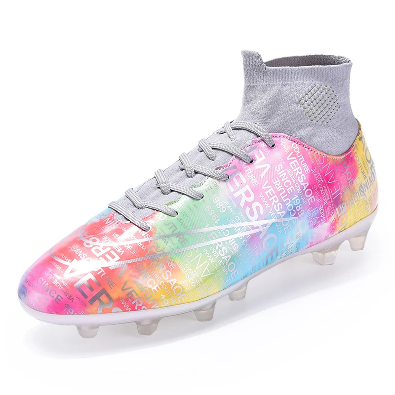 

Футбольная обувь FG/TF, Мужская футбольная обувь с высоким верхом, тренировочные футбольные бутсы, высокие спортивные кроссовки с травой, Муж...