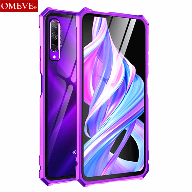 OMEVE для huawei Honor 9X Pro Чехол металлический оправа закаленное стекло задняя крышка для Honor 9X бампер чехол 9X Pro Чехол для телефона