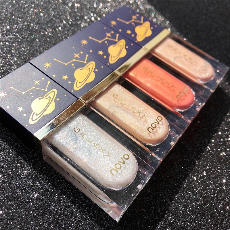 Светлые ЖИДКИЕ ТЕНИ Novo для лица отбеливатель глаз жемчужный блеск мерцающая