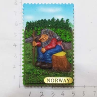 qiqipp norway travel souvenir refrigerator magnet nordic style embossed decorative magnetic sticker