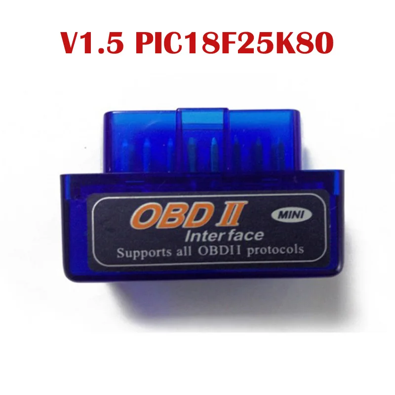 OBD2 V1.5 blue Obd2 сканер Mini elm327 Bluetooth V2.1/V1.5 OBD2 автомобильный диагностический инструмент ELM 327 Bluetooth для Android/Symbian для OBDII протокол - Цвет: OBD2 V1.5 blue